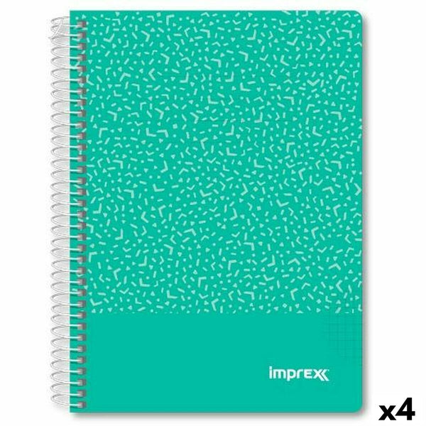Anteckningsbok Imprex Grön A5 80 Blad (4 antal)-Kontor och Kontorsmaterial, Pappersprodukter för kontoret-Imprex-peaceofhome.se