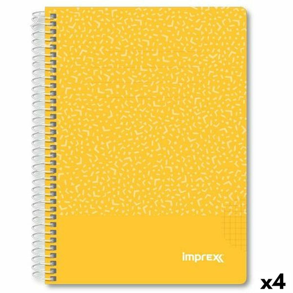Anteckningsbok Imprex Gul A5 80 Blad (4 antal)-Kontor och Kontorsmaterial, Pappersprodukter för kontoret-Imprex-peaceofhome.se