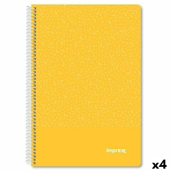 Anteckningsbok Imprex Gul Din A4 80 Blad (4 antal)-Kontor och Kontorsmaterial, Pappersprodukter för kontoret-Imprex-peaceofhome.se
