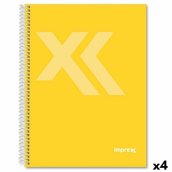 Anteckningsbok Imprex Gul Din A4 80 Blad (4 antal)-Kontor och Kontorsmaterial, Pappersprodukter för kontoret-Imprex-peaceofhome.se