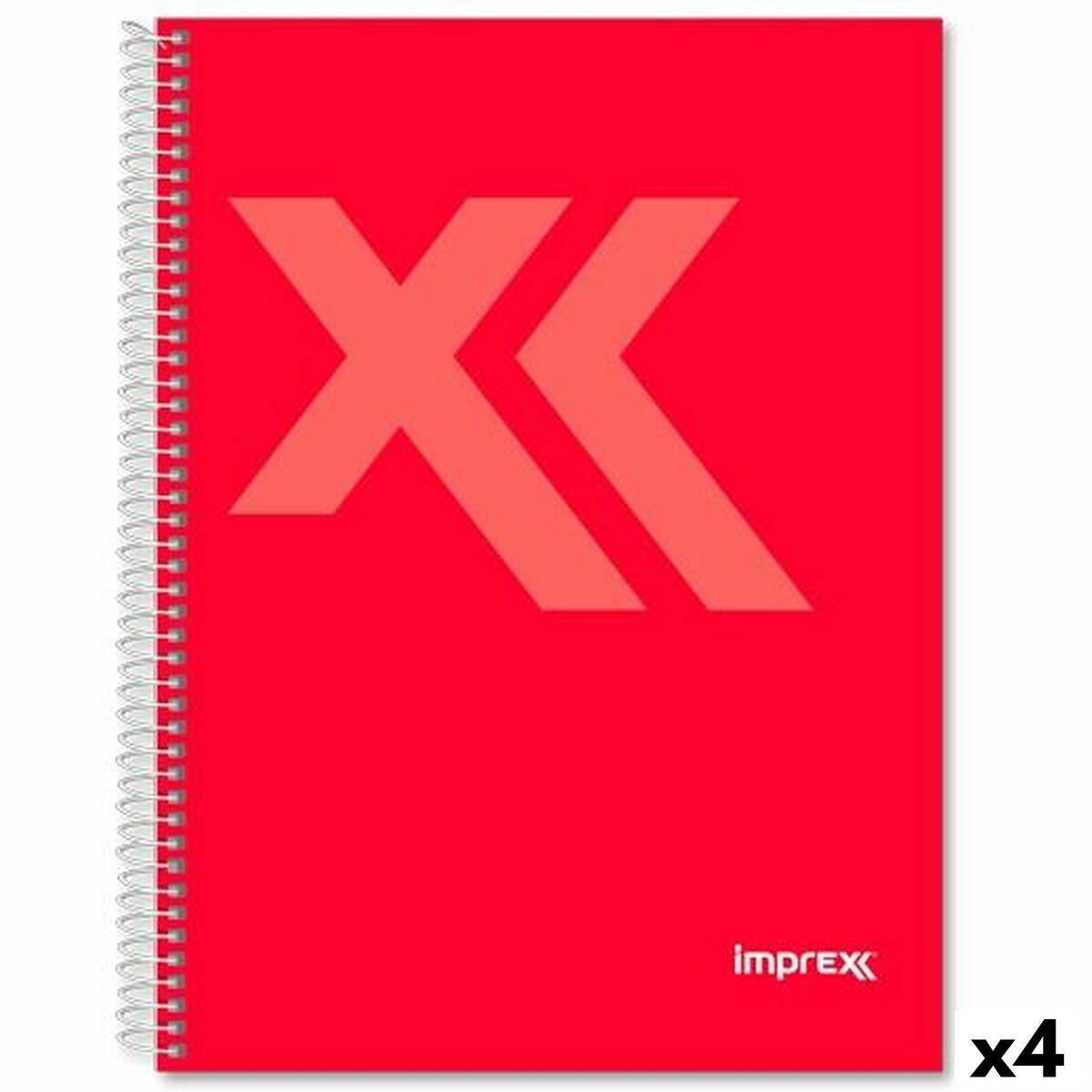 Anteckningsbok Imprex Röd A5 80 Blad (4 antal)-Kontor och Kontorsmaterial, Pappersprodukter för kontoret-Imprex-peaceofhome.se