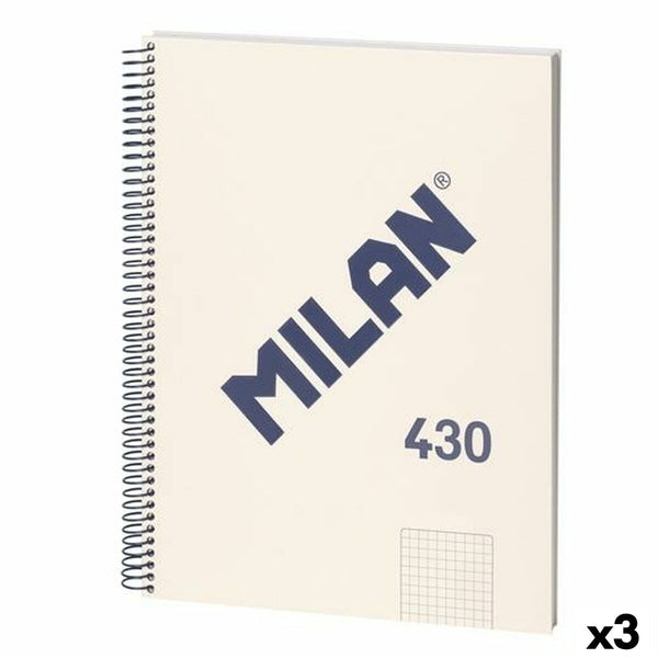 Anteckningsbok Milan 430 Beige A4 80 Blad (3 antal)-Kontor och Kontorsmaterial, Pappersprodukter för kontoret-Milan-peaceofhome.se
