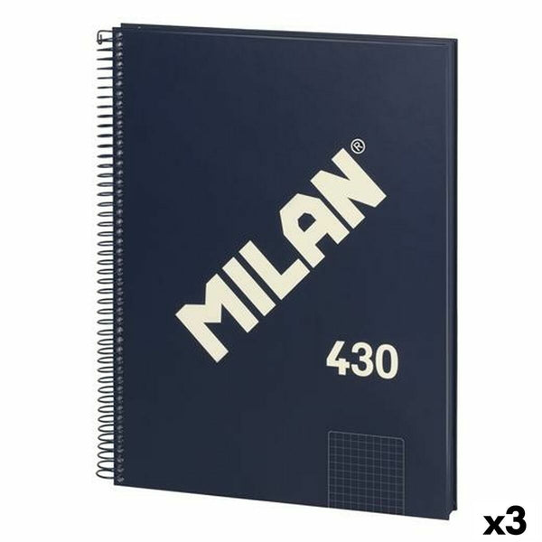 Anteckningsbok Milan 430 Blå A4 80 Blad (3 antal)-Kontor och Kontorsmaterial, Pappersprodukter för kontoret-Milan-peaceofhome.se