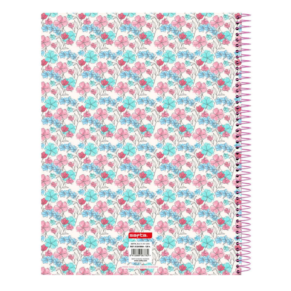 Anteckningsbok Moos Flores Multicolour A4 120 Blad-Kontor och Kontorsmaterial, Pappersprodukter för kontoret-Moos-peaceofhome.se