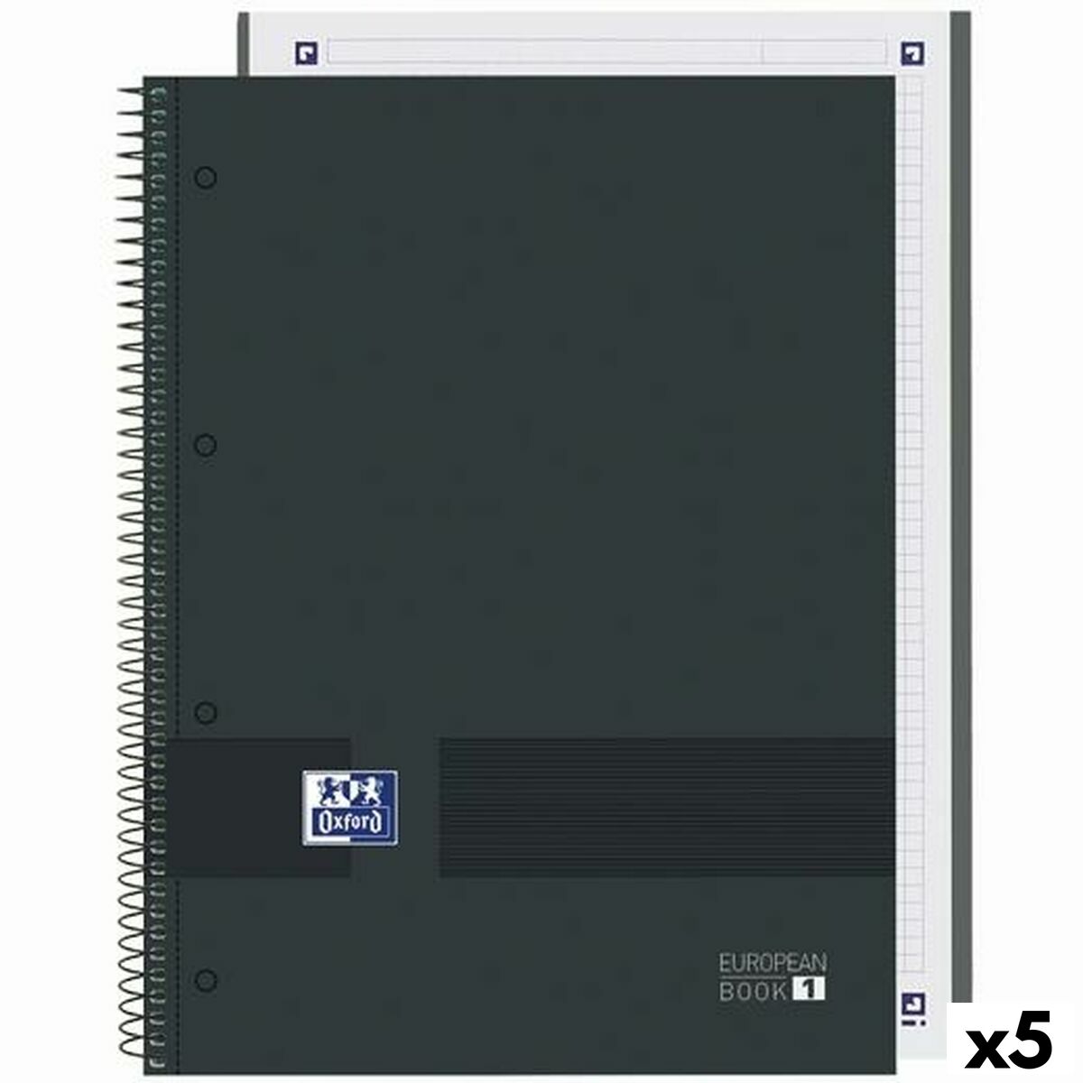 Anteckningsbok Oxford European Book Write&Erase Svart A4 80 Blad (5 antal)-Kontor och Kontorsmaterial, Pappersprodukter för kontoret-Oxford-peaceofhome.se