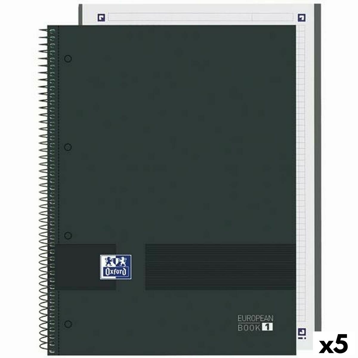 Anteckningsbok Oxford European Book Write&Erase Svart A4 80 Blad (5 antal)-Kontor och Kontorsmaterial, Pappersprodukter för kontoret-Oxford-peaceofhome.se