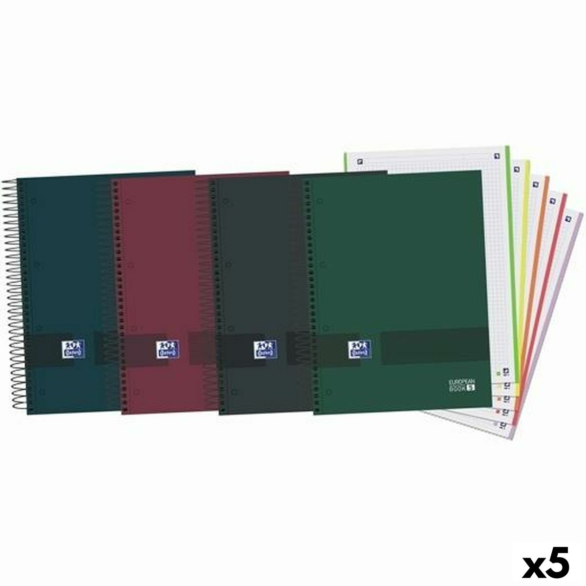 Anteckningsbok Oxford Europeanbook 5 & You Multicolour A5 120 Blad (5 antal)-Kontor och Kontorsmaterial, Pappersprodukter för kontoret-Oxford-peaceofhome.se