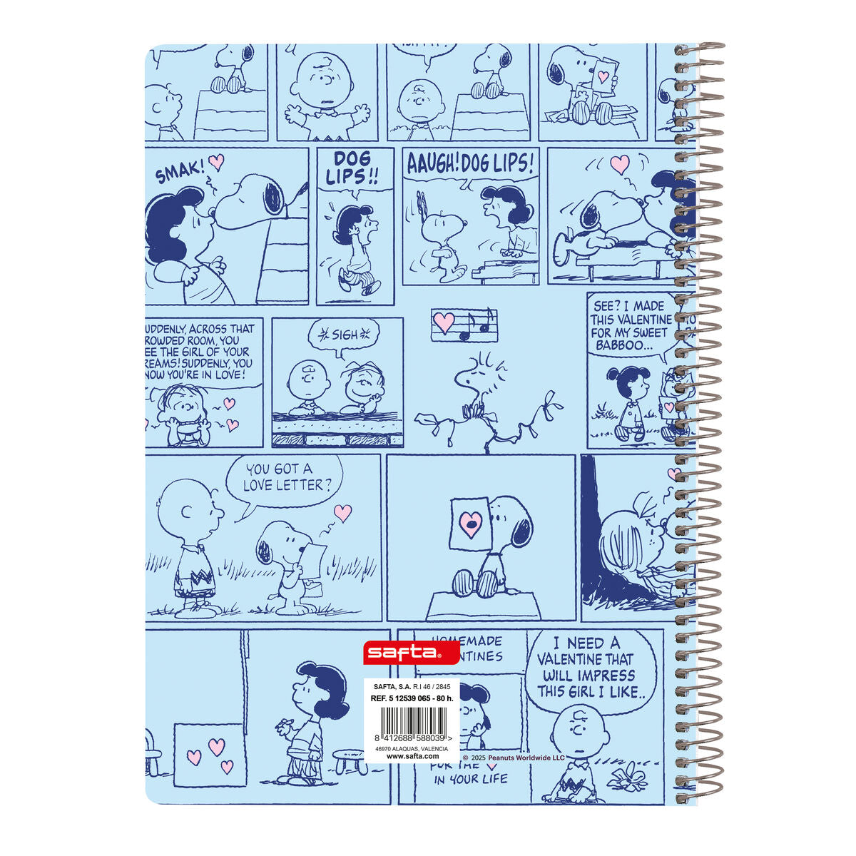 Anteckningsbok Snoopy Love Blå A5 80 Blad-Kontor och Kontorsmaterial, Pappersprodukter för kontoret-Snoopy-peaceofhome.se
