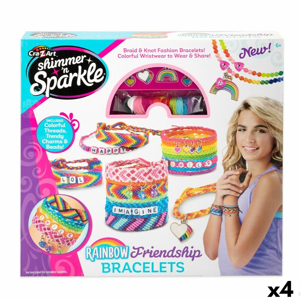 Armbandssats Cra-Z-Art Friendship Plast 15 x 23 x 0,1 cm (4 antal)-Leksaker och spel, Kreativa aktiviteter-Cra-Z-Art-peaceofhome.se