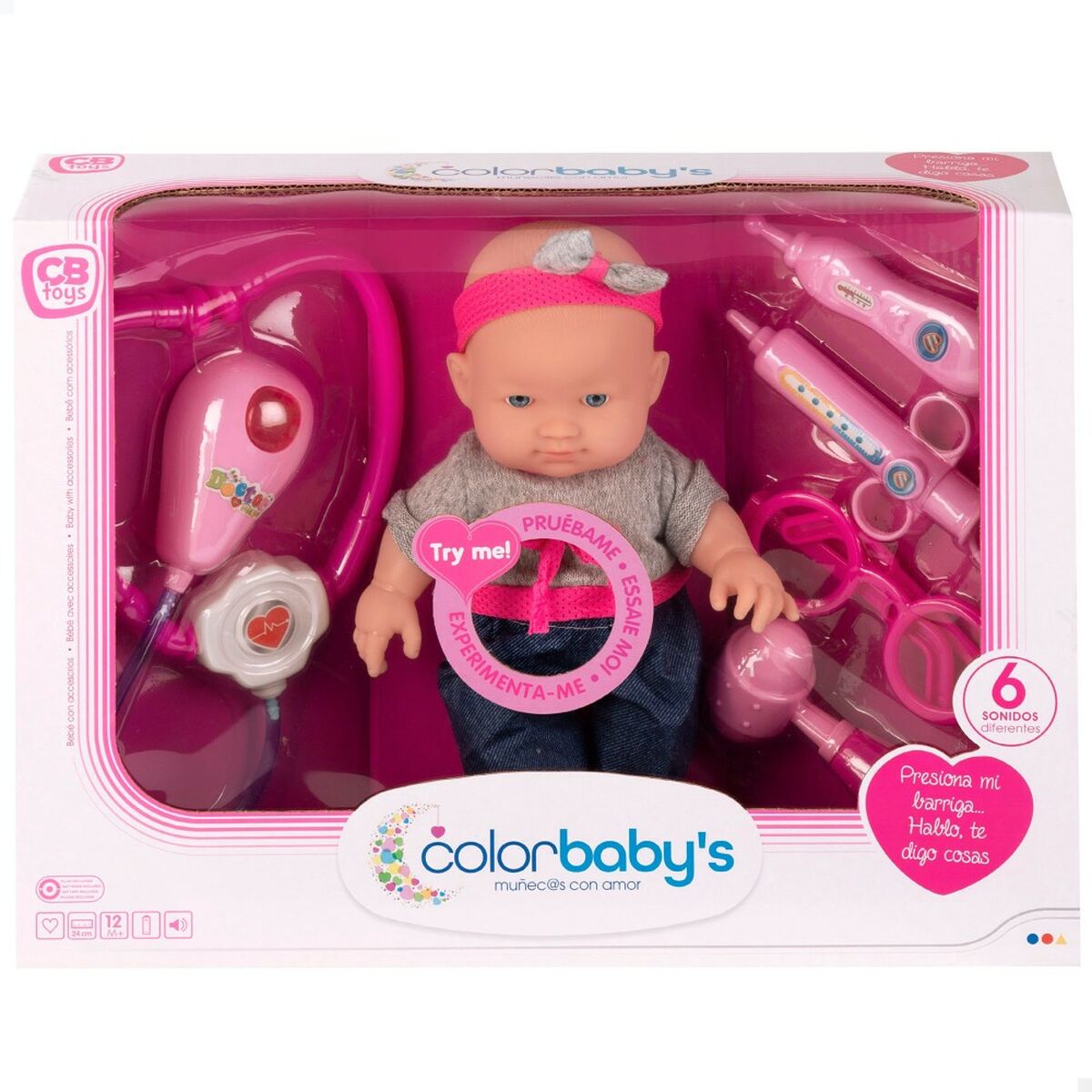 Babydocka med tillbehör Colorbaby Läkare 15 x 24 x 8 cm 6 antal-Leksaker och spel, Dockor och tillbehör-Colorbaby-peaceofhome.se