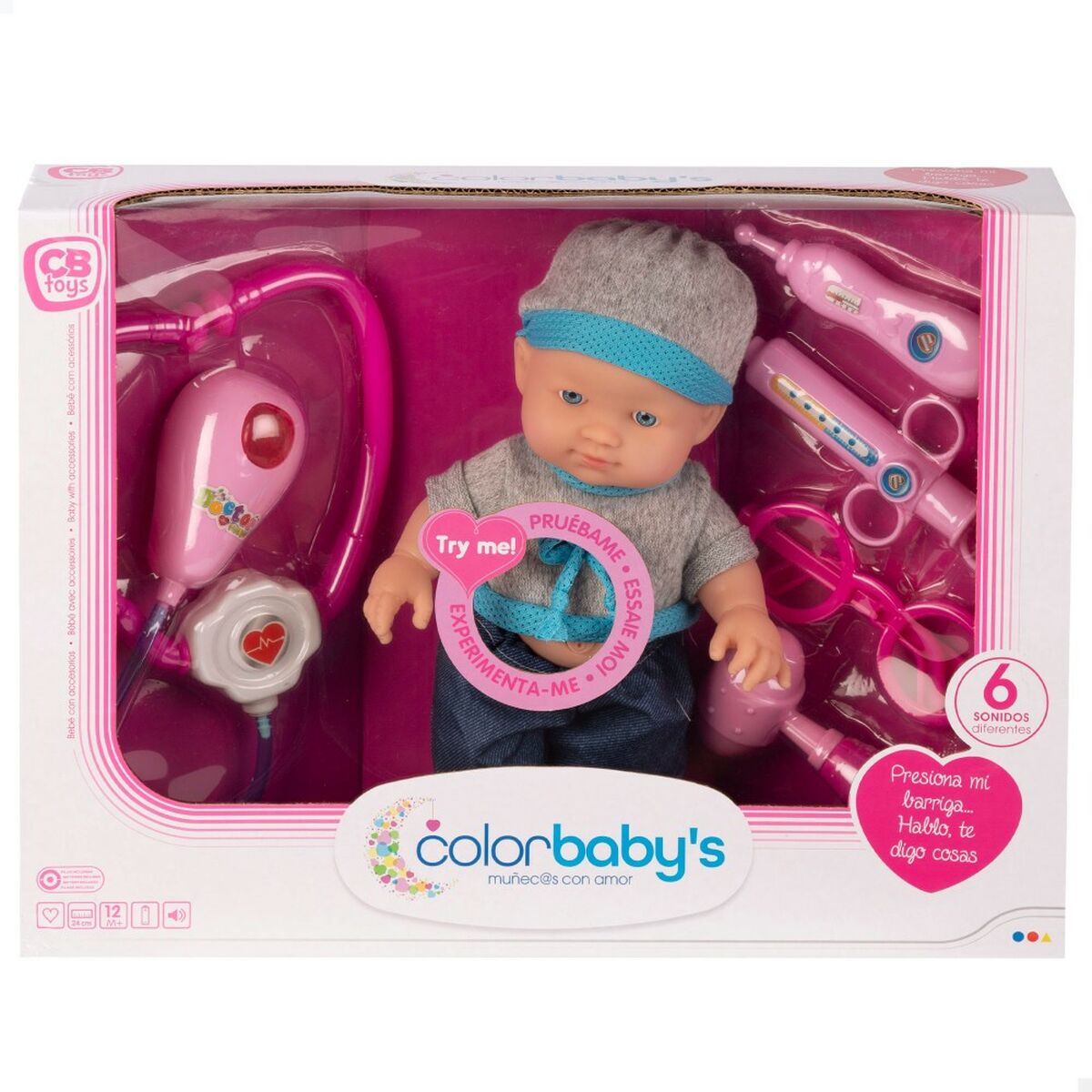 Babydocka med tillbehör Colorbaby Läkare 15 x 24 x 8 cm 6 antal-Leksaker och spel, Dockor och tillbehör-Colorbaby-peaceofhome.se