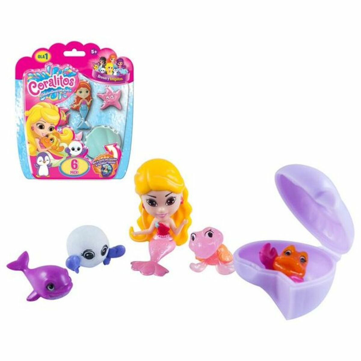 Baddjursset BL. CORALITOS-SIRENA Y ANIMALITOS PACK 6,17.8X15X3.8 BIZAK Bizak 3507580 (6 pcs) (6 antal)-Leksaker och spel, Dockor och actionfigurer-Bizak-peaceofhome.se