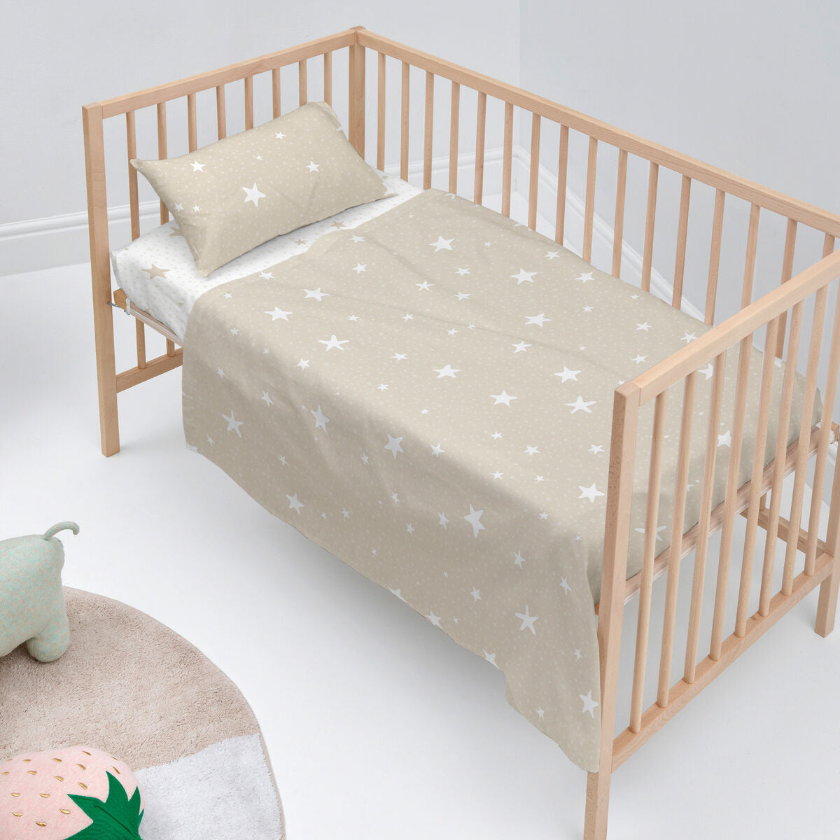 Bäddset HappyFriday Basic Kids Little star Beige Babysäng 2 Delar-Bebis, Sovrum-HappyFriday-peaceofhome.se