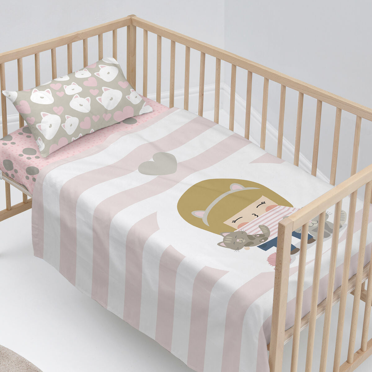 Bäddset HappyFriday Happynois Kitty Multicolour Babysäng 2 Delar-Bebis, Sovrum-HappyFriday-peaceofhome.se