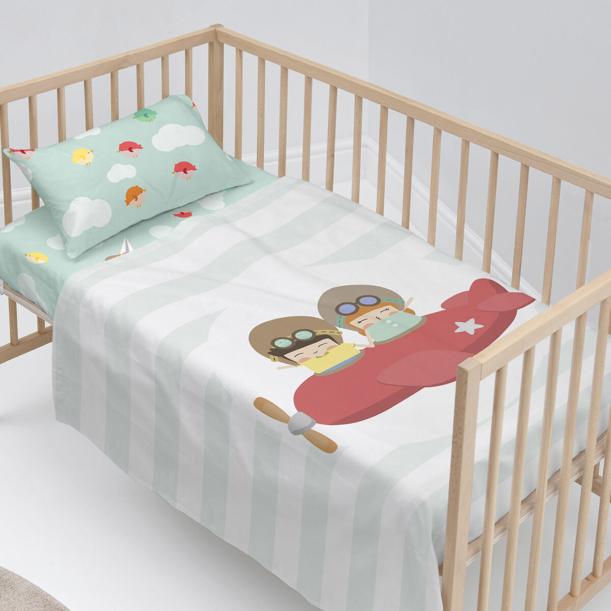 Bäddset HappyFriday Happynois Learning To Fly Multicolour Babysäng 2 Delar-Bebis, Sovrum-HappyFriday-peaceofhome.se