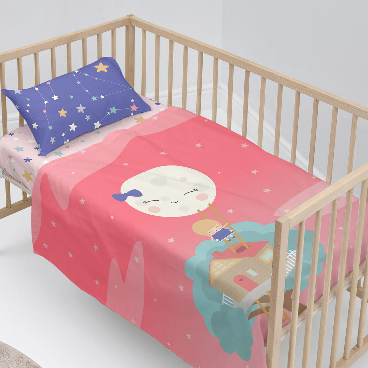 Bäddset HappyFriday Happynois Moon Dream Multicolour Babysäng 2 Delar-Bebis, Sovrum-HappyFriday-peaceofhome.se