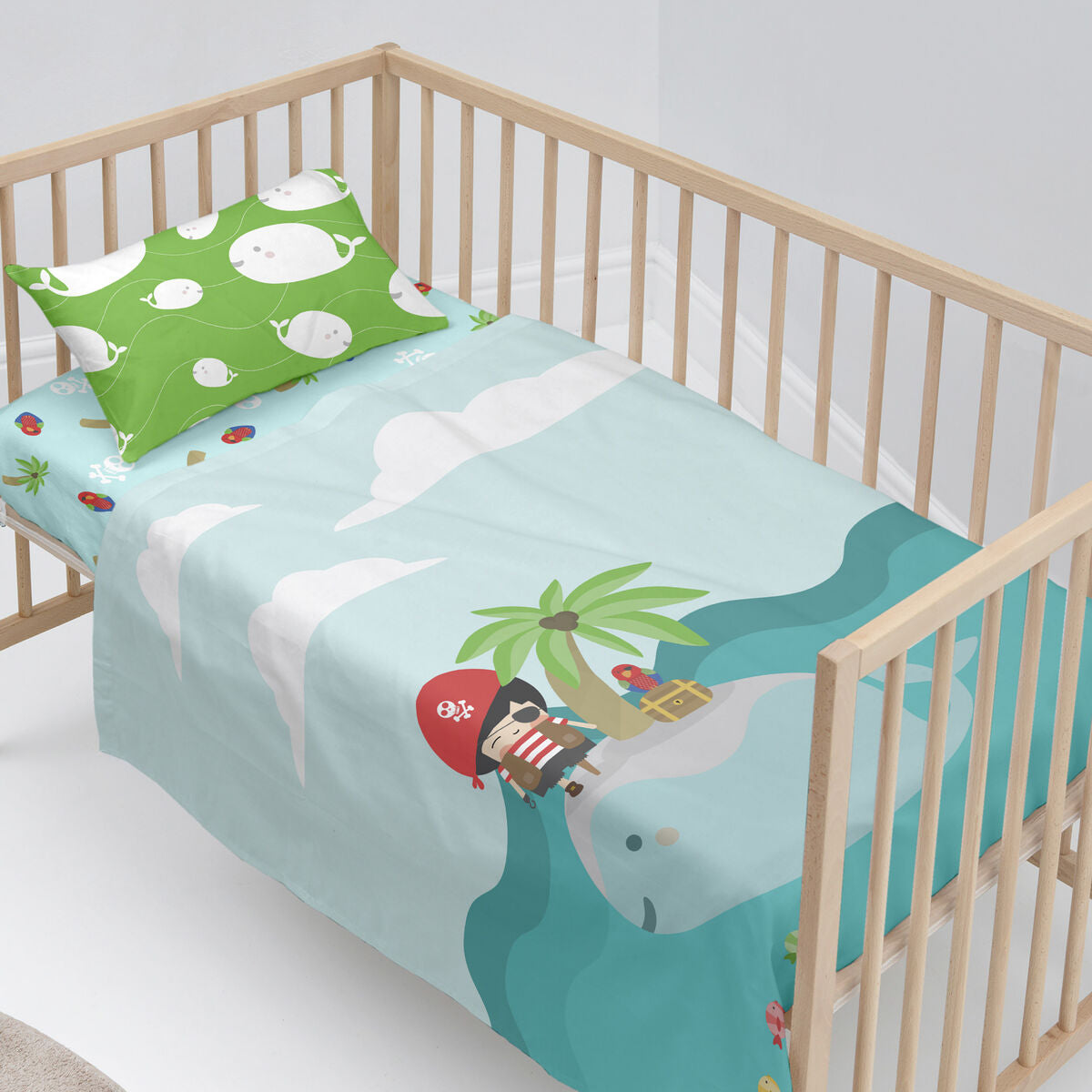 Bäddset HappyFriday Happynois Pirata Multicolour Babysäng 2 Delar-Bebis, Sovrum-HappyFriday-peaceofhome.se