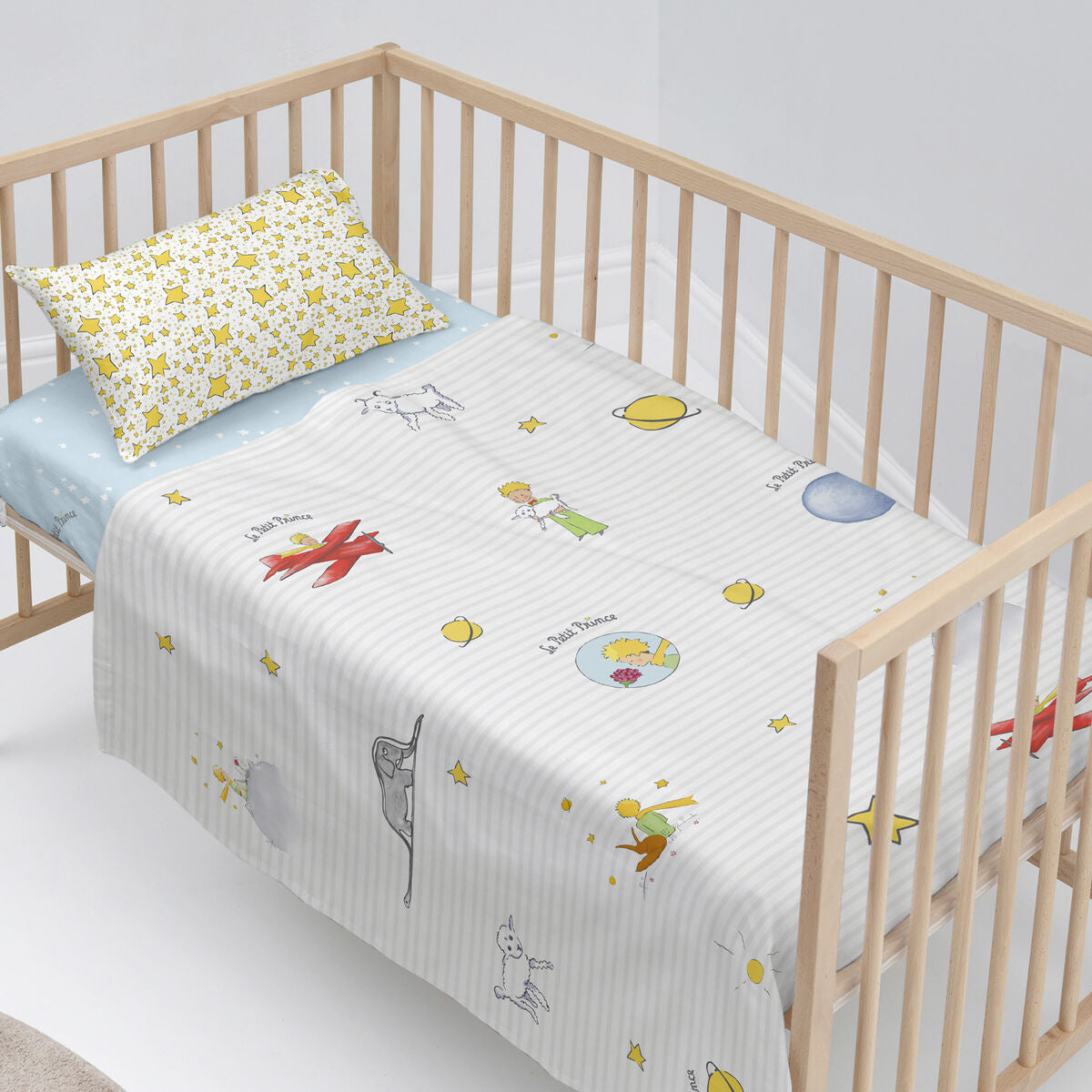 Bäddset HappyFriday Le Petit Prince Son monde Multicolour Babysäng 2 Delar-Bebis, Sovrum-HappyFriday-peaceofhome.se