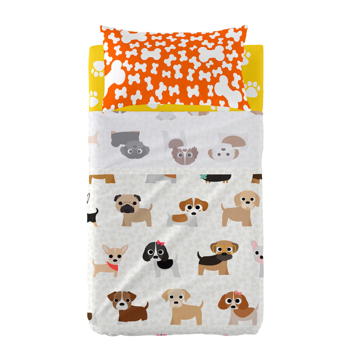 Bäddset HappyFriday Mr Fox Dogs Multicolour Babysäng 2 Delar-Bebis, Sovrum-HappyFriday-peaceofhome.se