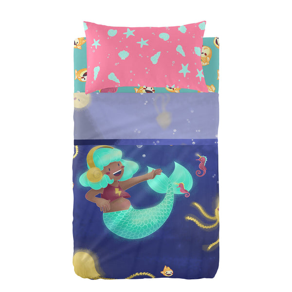 Bäddset HappyFriday Mr Fox Happy Mermaid Multicolour Babysäng 2 Delar-Bebis, Sovrum-HappyFriday-peaceofhome.se