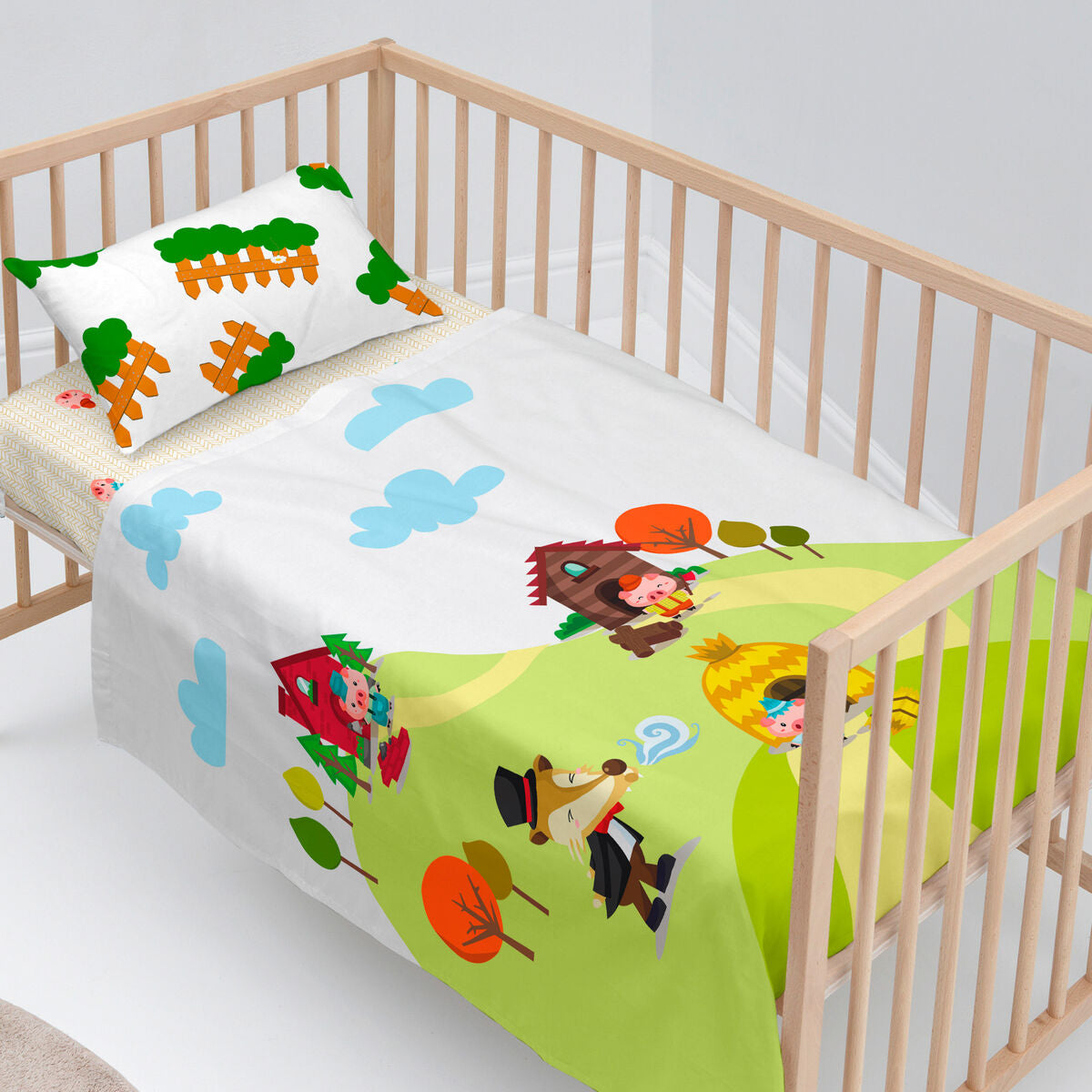 Bäddset HappyFriday Mr Fox Piggys Multicolour Babysäng 2 Delar-Bebis, Sovrum-HappyFriday-peaceofhome.se