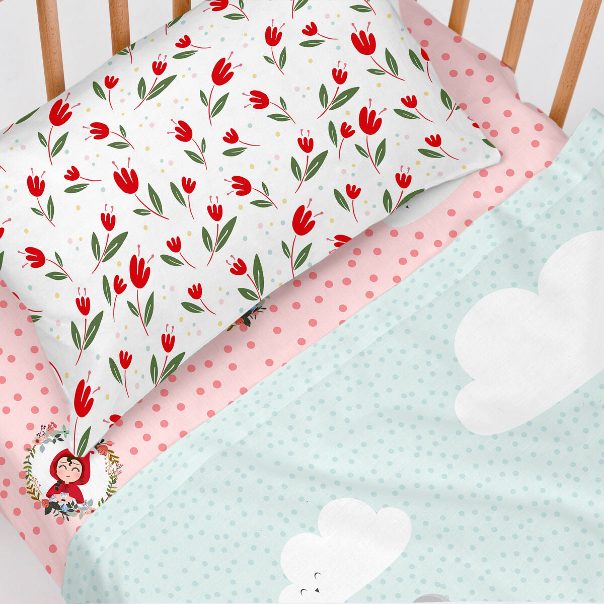 Bäddset HappyFriday Mr Fox Red Riding Hood Multicolour Babysäng 2 Delar-Bebis, Sovrum-HappyFriday-peaceofhome.se