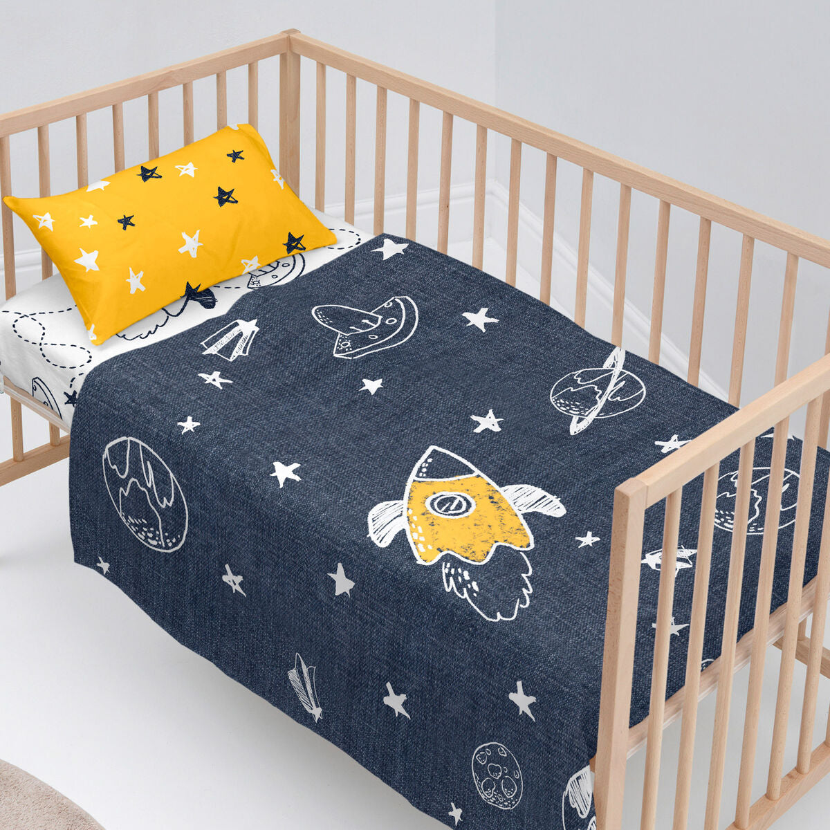 Bäddset HappyFriday Mr Fox Starspace Multicolour Babysäng 2 Delar-Bebis, Sovrum-HappyFriday-peaceofhome.se