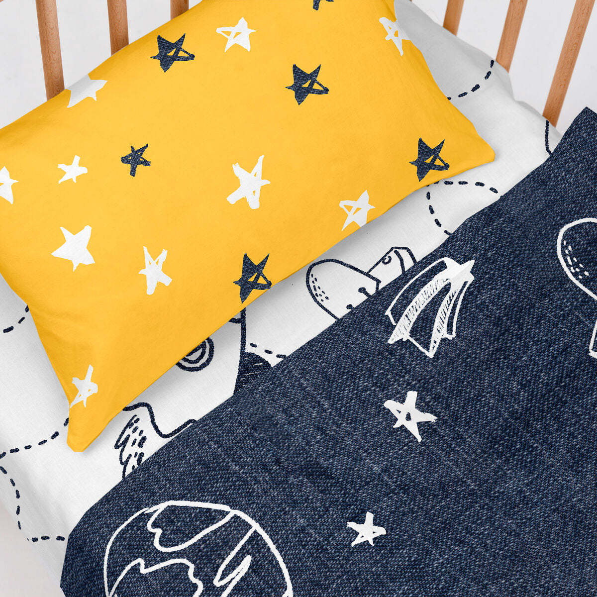 Bäddset HappyFriday Mr Fox Starspace Multicolour Babysäng 2 Delar-Bebis, Sovrum-HappyFriday-peaceofhome.se