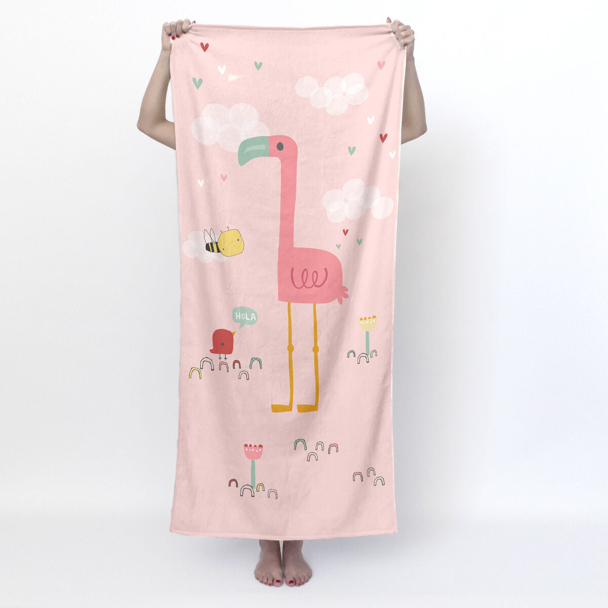 Badhandduk HappyFriday Moshi Moshi Hola Multicolour 70 x 150 cm-Hem och matlagning, Bad-HappyFriday-peaceofhome.se