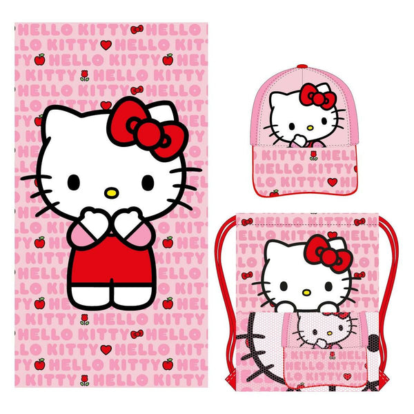 Badhandduk Hello Kitty Rosa-Hem och matlagning, Bad-Hello Kitty-peaceofhome.se