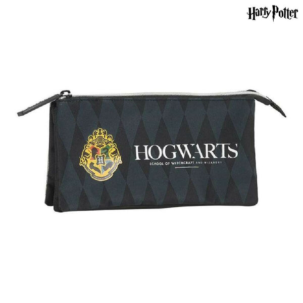 Bag Harry Potter Hogwarts Trippel Harry Potter Svart Grå (22 x 12 x 3 cm) (22 x 3 x 12 cm)-Kontor och Kontorsmaterial, Skol- och utbildningsmaterial-Harry Potter-peaceofhome.se