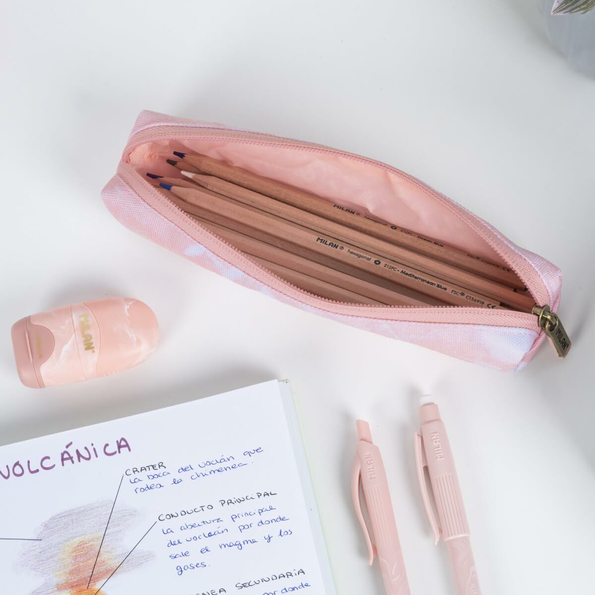 Bag Milan Rosa 20,5 x 4,5 x 5 cm-Kontor och Kontorsmaterial, Skol- och utbildningsmaterial-Milan-peaceofhome.se