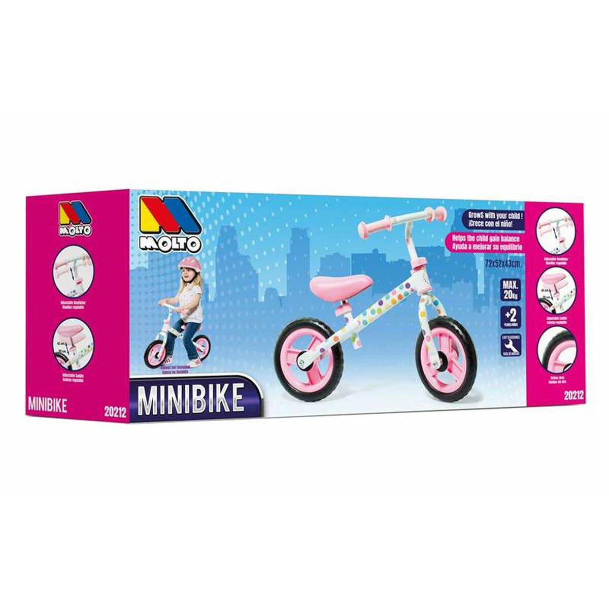 Barncykel Moltó Rosa Utan pedaler-Leksaker och spel, Sport och utomhus-Moltó-peaceofhome.se