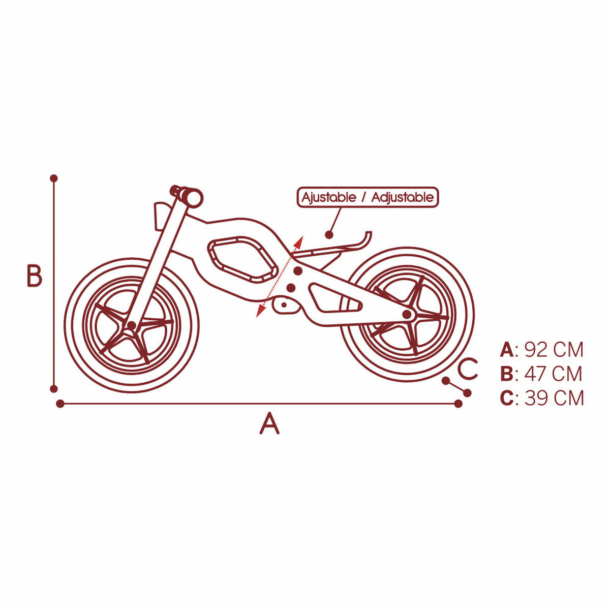 Barncykel Woomax Classic 12" Utan pedaler