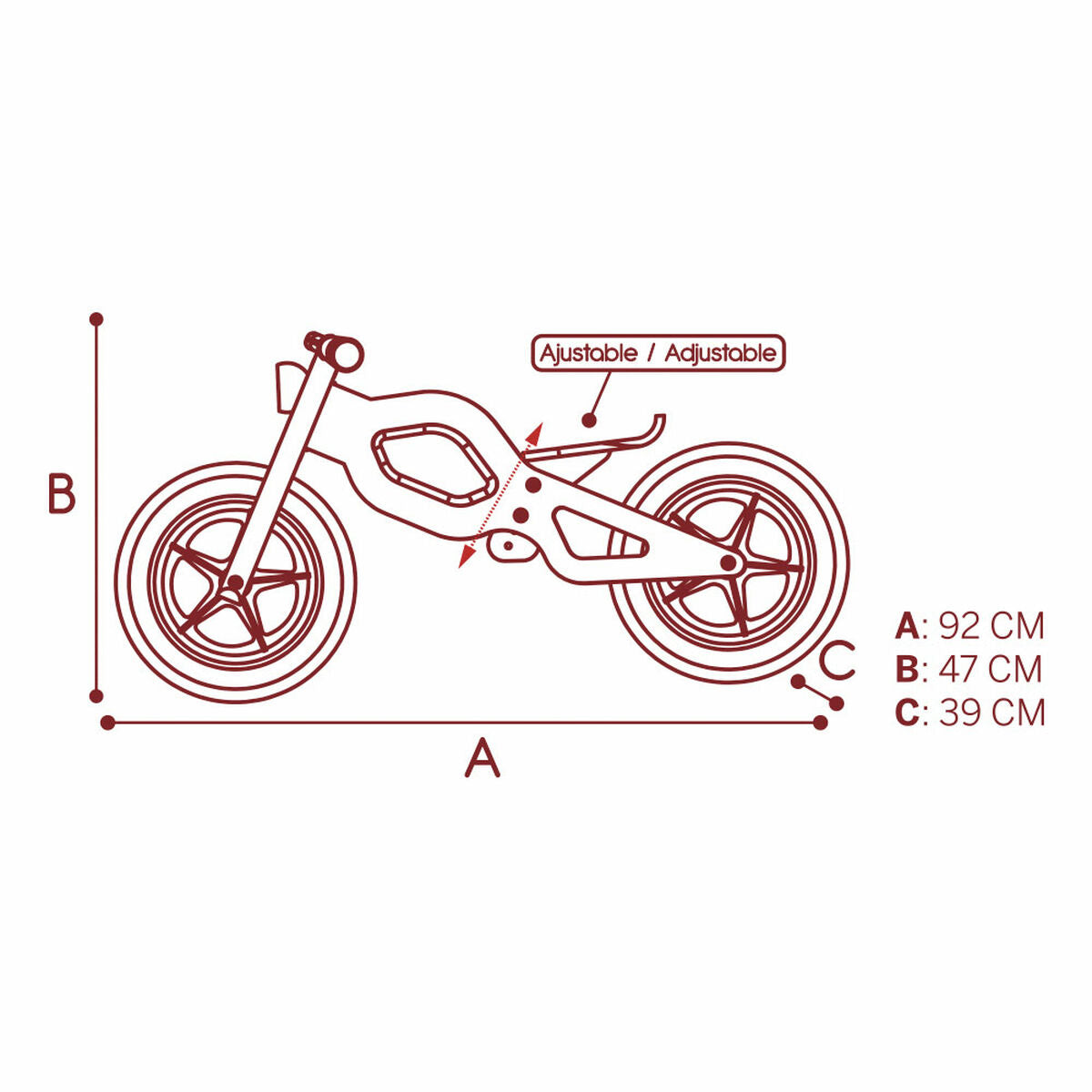 Barncykel Woomax Classic 12" Utan pedaler-Leksaker och spel, Sport och utomhus-Woomax-peaceofhome.se