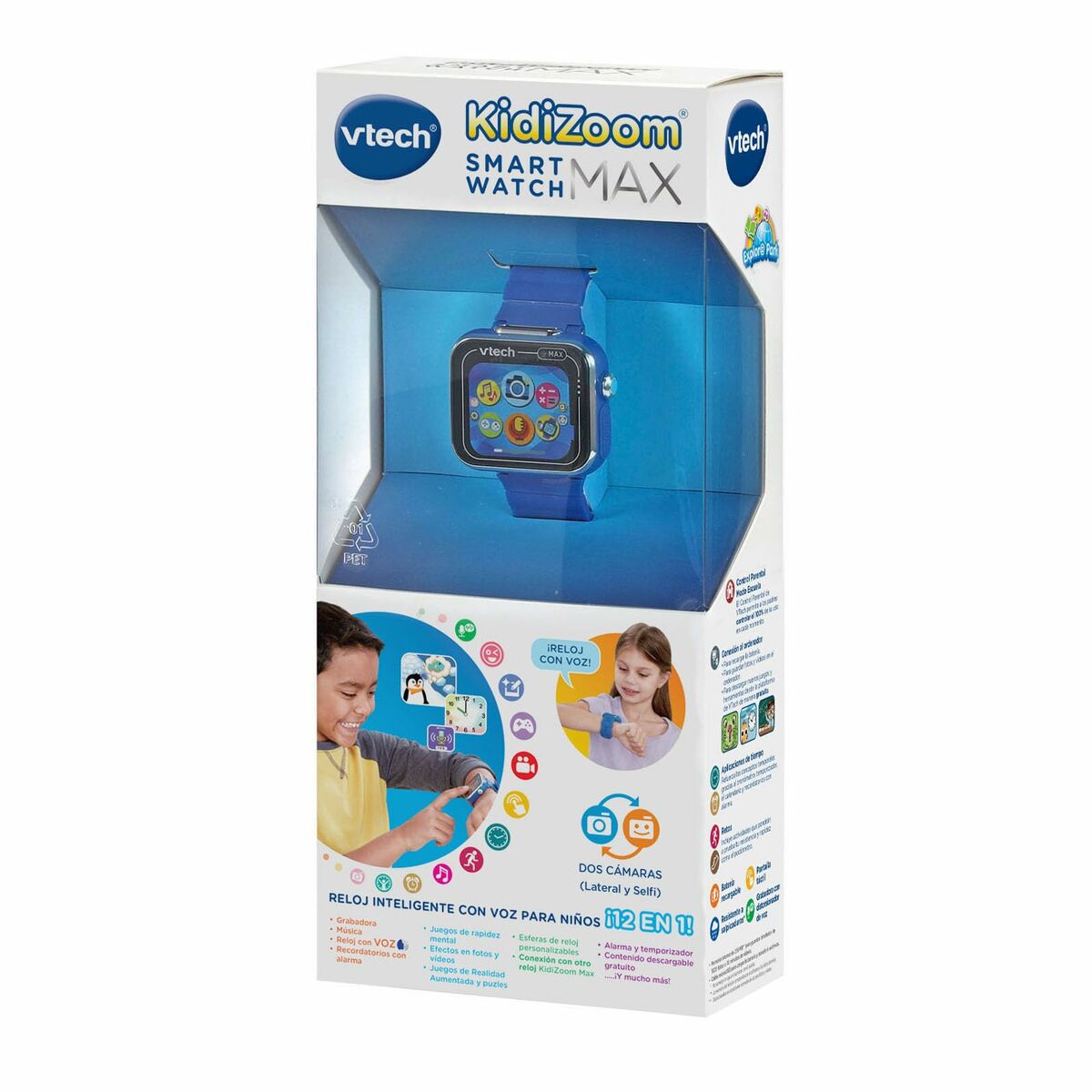 Barnklocka Vtech Kidizoom Smartwatch Max 256 MB Interaktivt Blå-Bebis, Leksaker för småbarn-Vtech-peaceofhome.se