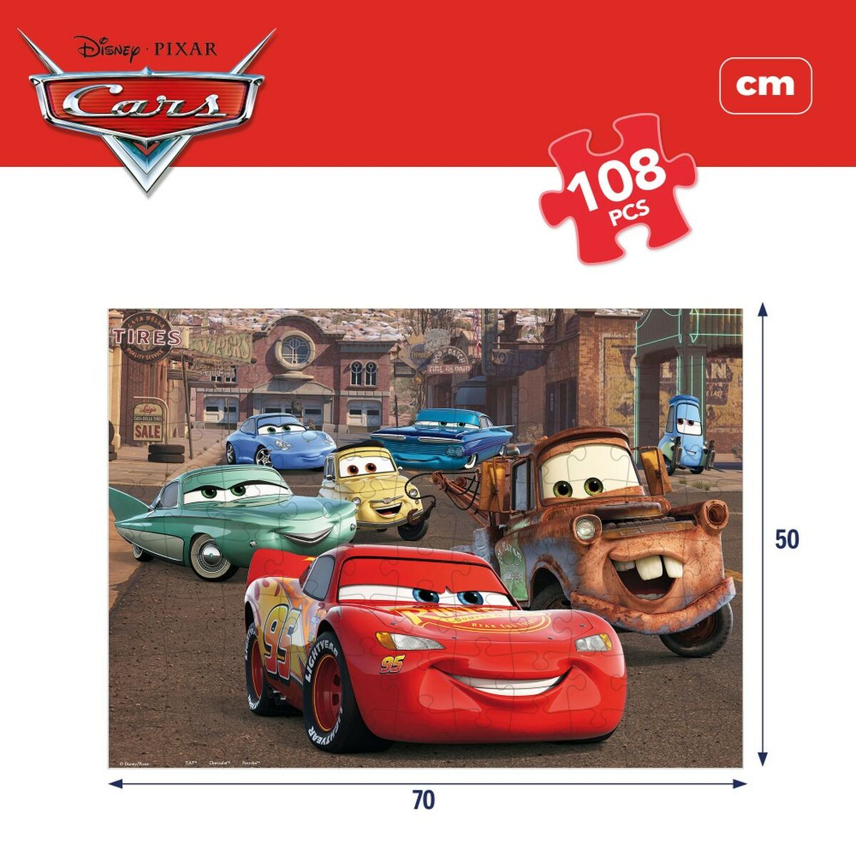 Barnpussel Cars Dubbelsidig 108 Delar 70 x 1,5 x 50 cm (6 antal)-Leksaker och spel, Pussel och hjärngrupper-Cars-peaceofhome.se