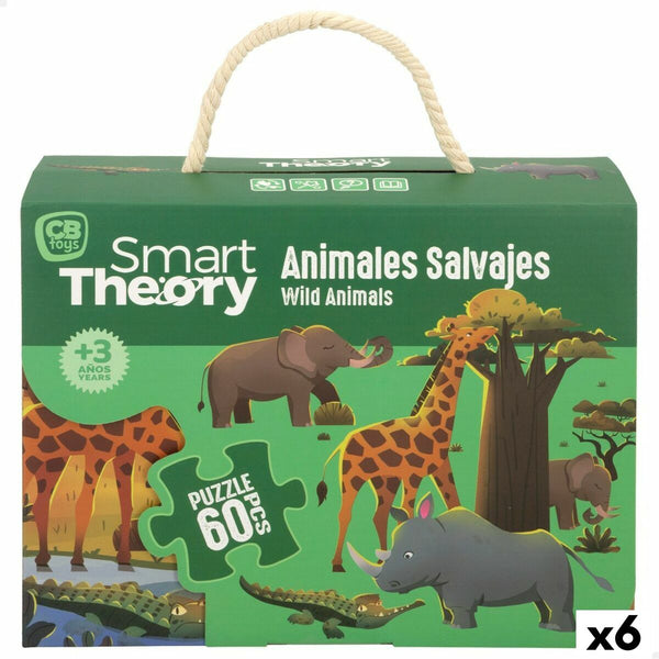 Barnpussel Colorbaby Wild Animals 60 Delar 60 x 44 cm (6 antal)-Leksaker och spel, Pussel och hjärngrupper-Colorbaby-peaceofhome.se