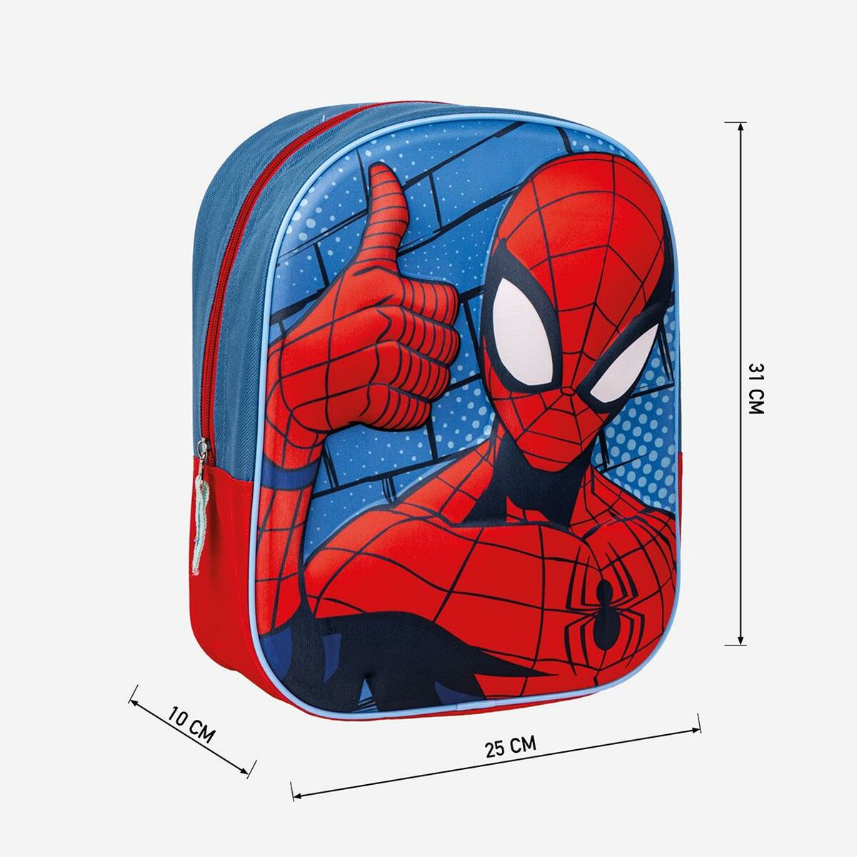 Barnryggsäck 3D Spider-Man Röd Blå 25 x 31 x 10 cm-Kontor och Kontorsmaterial, Skol- och utbildningsmaterial-Spider-Man-peaceofhome.se