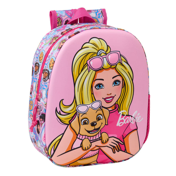 Barnryggsäck Barbie Rosa 27 x 33 x 10 cm 3D-Kontor och Kontorsmaterial, Skol- och utbildningsmaterial-Barbie-peaceofhome.se