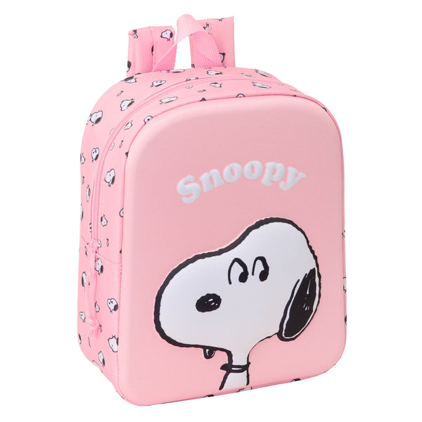 Barnryggsäck Snoopy Rosa 22 x 27 x 10 cm 3D-Kontor och Kontorsmaterial, Skol- och utbildningsmaterial-Snoopy-peaceofhome.se