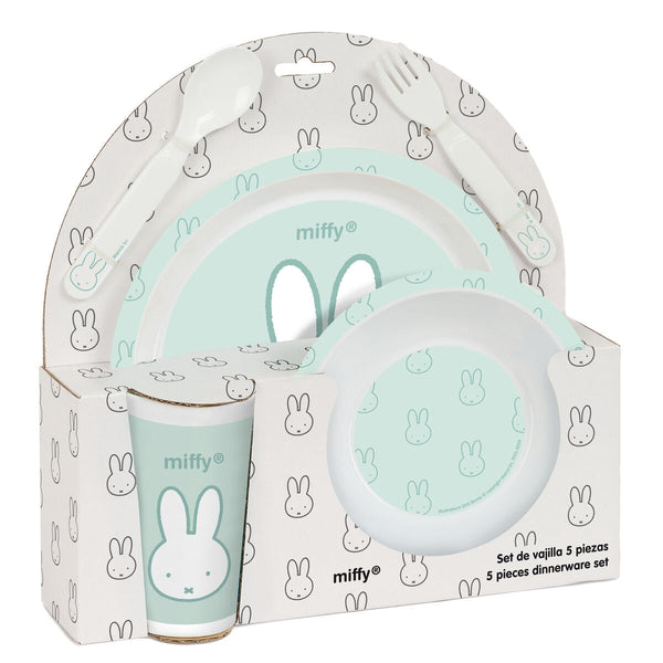 Barnservis set Miffy Menta (5 Delar)-Hem och matlagning, Bestick, porslin och glas-Miffy-peaceofhome.se