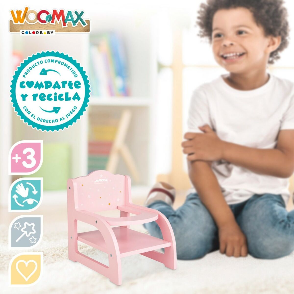 Barnstol för dockor Woomax 16,5 x 21 x 20 cm Rosa 6 antal-Leksaker och spel, Dockor och tillbehör-Woomax-peaceofhome.se