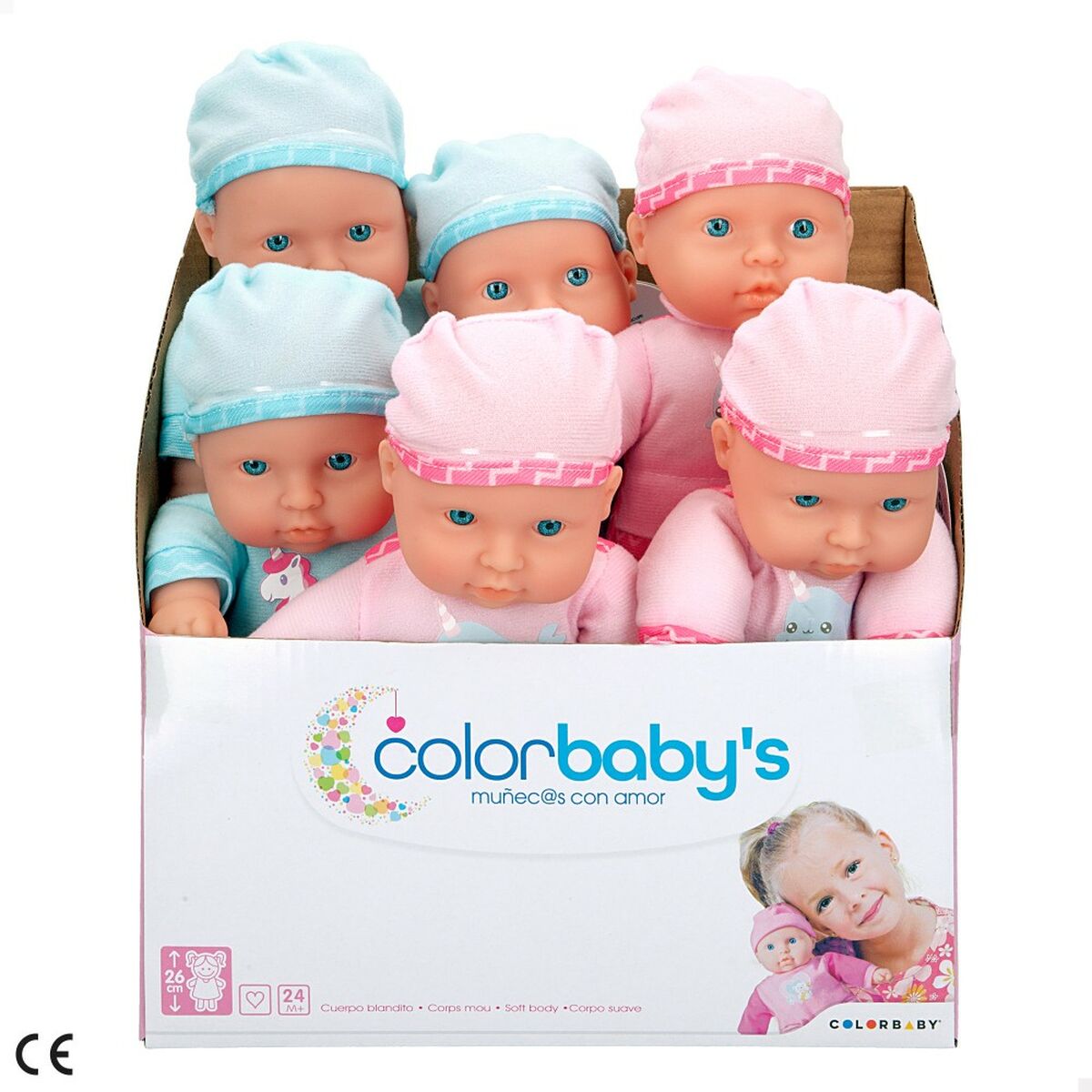 Bebisdocka Colorbaby 26 cm 22,2 x 25 x 7 cm 12 antal-Leksaker och spel, Dockor och tillbehör-Colorbaby-peaceofhome.se