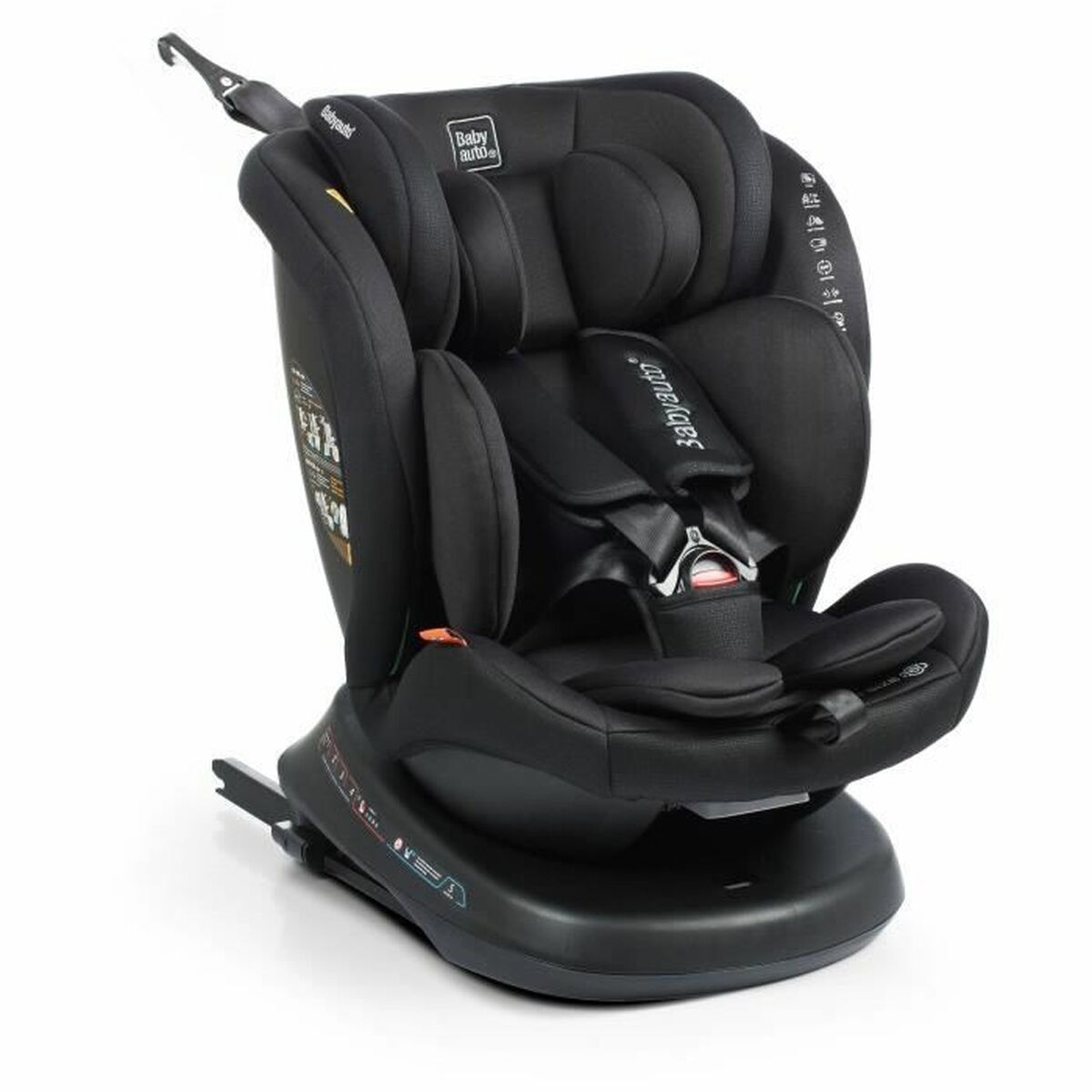 Bilstol Babyauto RODIA Svart 0 (de 0 a 10 kilos) I (9 - 18 kg) II (15-25 kg) III (22 - 36 kg) Barn ECE R129/04-Bebis, Bilsäten och tillbehör-Babyauto-peaceofhome.se