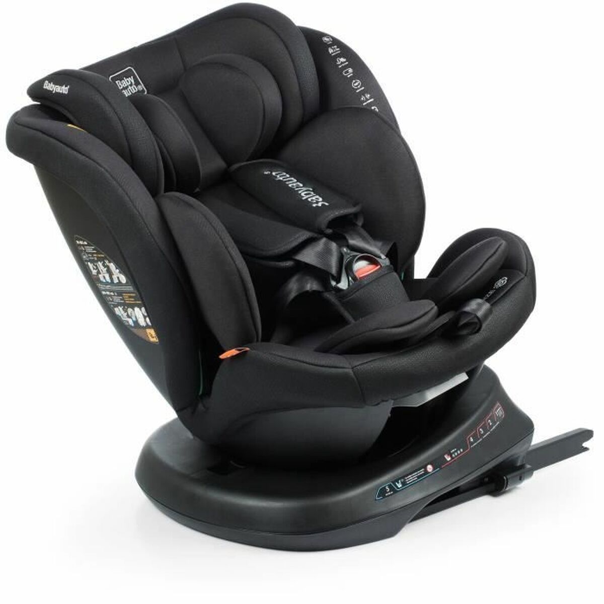 Bilstol Babyauto RODIA Svart 0 (de 0 a 10 kilos) I (9 - 18 kg) II (15-25 kg) III (22 - 36 kg) Barn ECE R129/04-Bebis, Bilsäten och tillbehör-Babyauto-peaceofhome.se