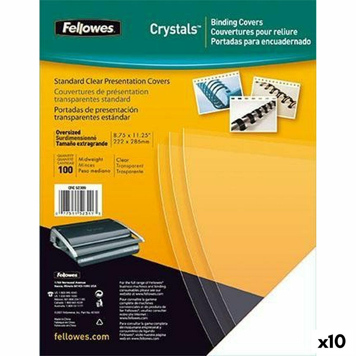 Bindande omslag Fellowes 5375901 Transparent A4 100 Delar (100 antal)-Kontor och Kontorsmaterial, Kontorsmaterial-Fellowes-peaceofhome.se