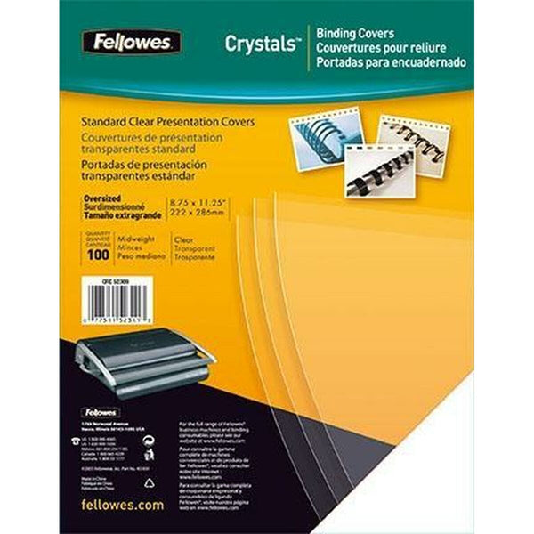 Bindande omslag Fellowes Crystals Transparent PVC A4 (100 antal)-Kontor och Kontorsmaterial, Kontorsmaterial-Fellowes-peaceofhome.se