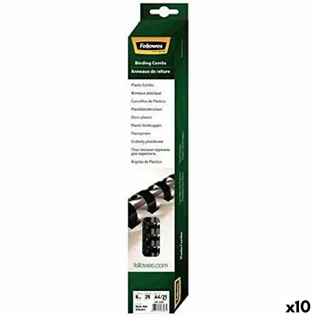 Bindande spiraler Fellowes 5330702 Svart 8 mm A4 PVC Plast (25 antal)-Kontor och Kontorsmaterial, Kontorsmaterial-Fellowes-peaceofhome.se