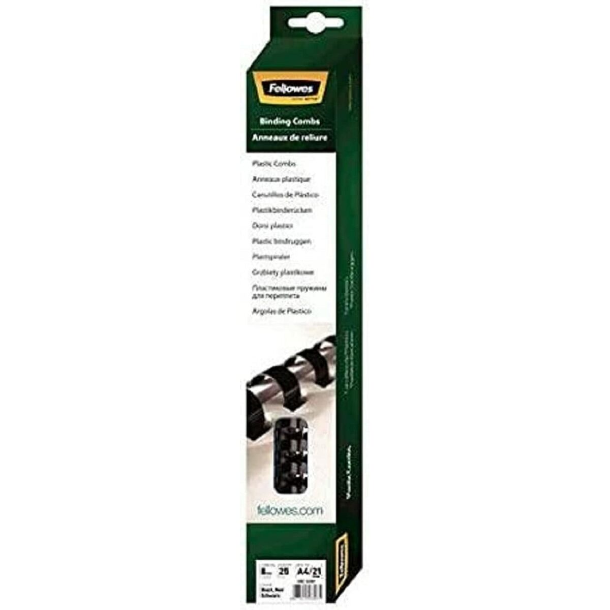 Bindande spiraler Fellowes 5330702 Svart 8 mm A4 PVC Plast (25 antal)-Kontor och Kontorsmaterial, Kontorsmaterial-Fellowes-peaceofhome.se